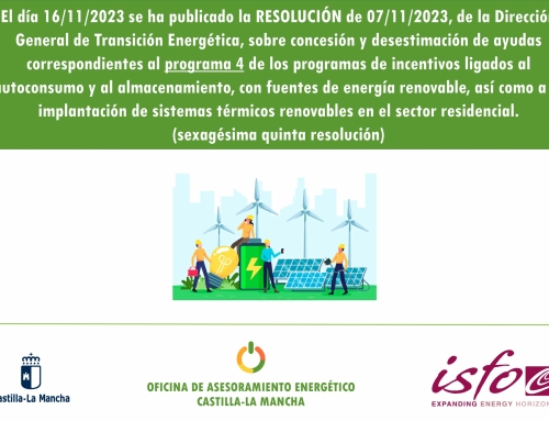 Nueva Resolución de concesión de ayudas del programa 4 de incentivos ligados al autoconsumo y al almacenamiento, con fuentes de energía renovable