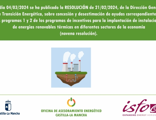 Se publica una nueva resolución de concesión de ayudas correspondientes a los programas 1 y 2 de los programas de incentivos para la implantación de instalaciones de energías renovables térmicas en diferentes sectores de la economía