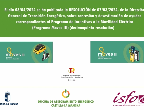 Publicada la 15ª resolución de concesión de ayudas del Programa de Incentivos a la Movilidad Eléctrica (Programa Moves III)