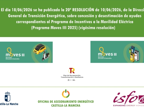 Publicada la 20ª resolución de concesión de ayudas del Programa de Incentivos a la Movilidad Eléctrica (Programa Moves III 2025)